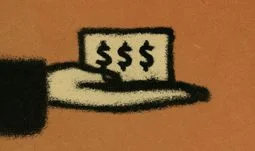 a hand holding some $$$ out 
