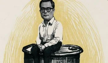 Yaoyao Liu sitting on a barrel of oil 