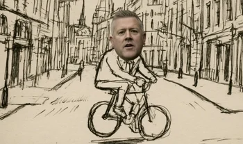 a man on a bike