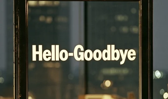  a sign that says hello-goodbye
