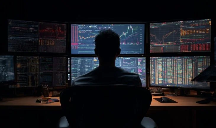 a trader looking at screens