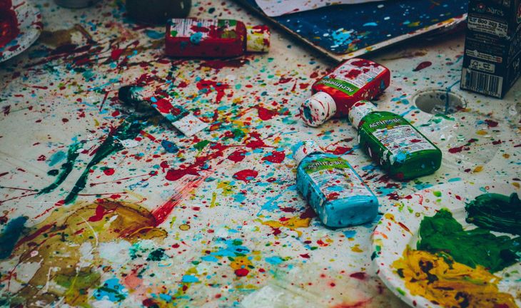 Spilled paint
