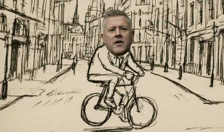 a man on a bike