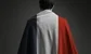 French banker wrapped in a French flag